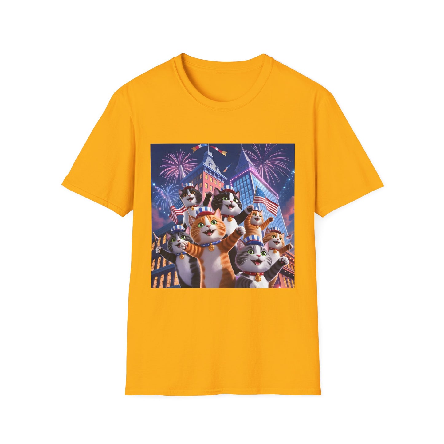Cats Independence Day Bliss - Vibrant cat art design - Unisex T-Shirt