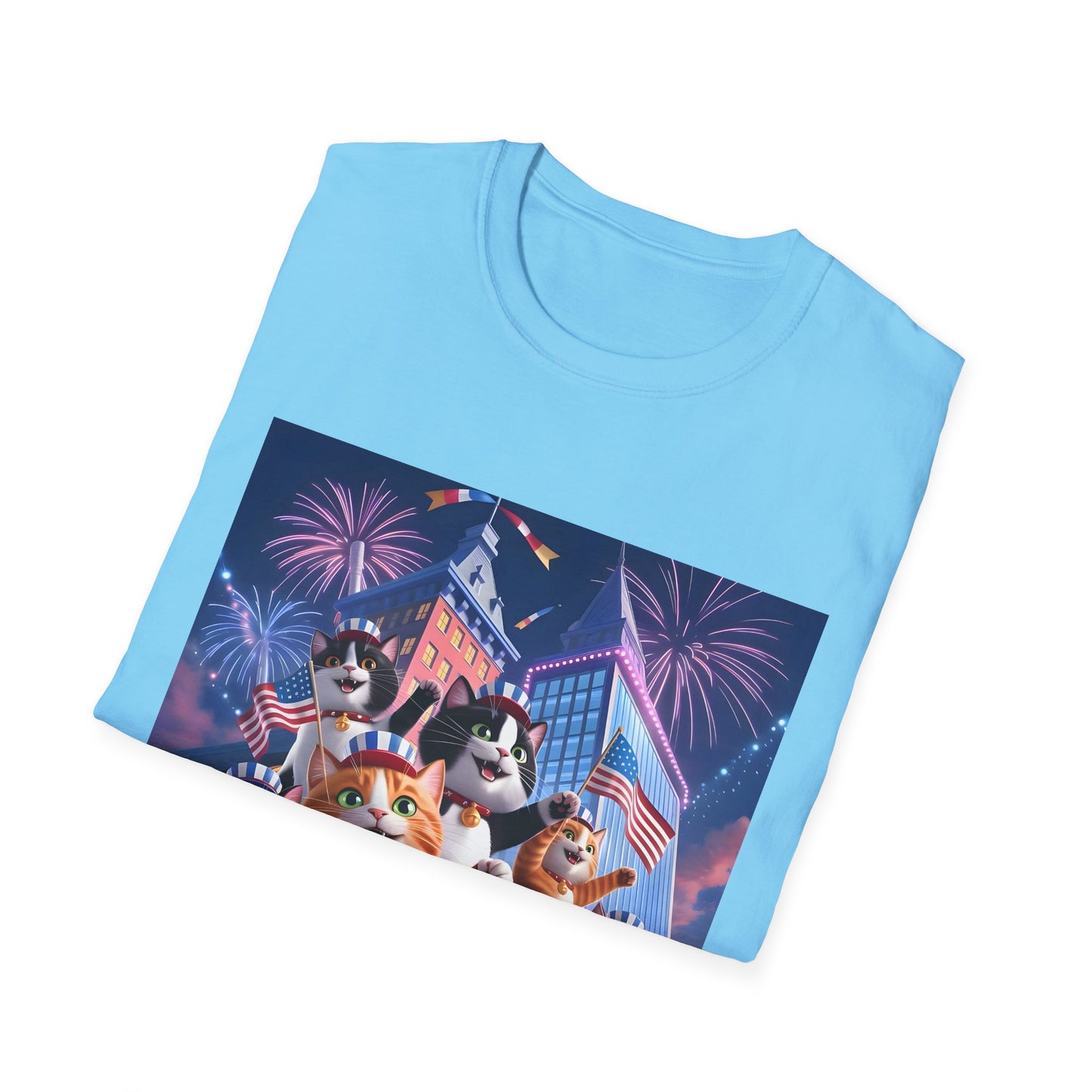 Cats Independence Day Bliss - Vibrant cat art design - Unisex T-Shirt