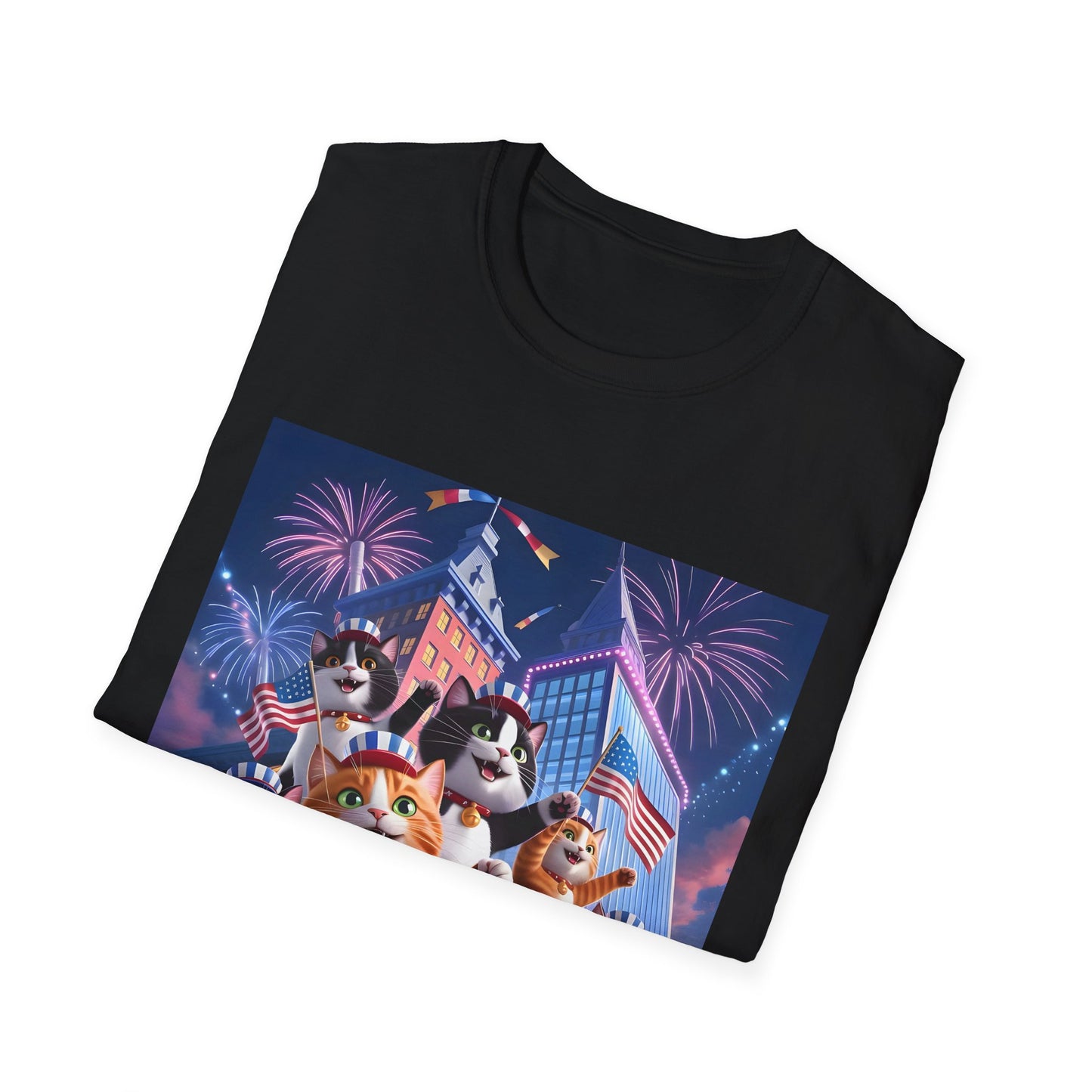 Cats Independence Day Bliss - Vibrant cat art design - Unisex T-Shirt