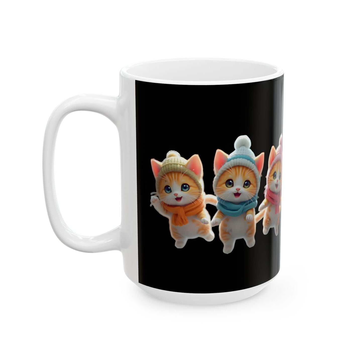 Cat Greeters - Vibrant cat art design - Ceramic Mug (11oz, 15oz)