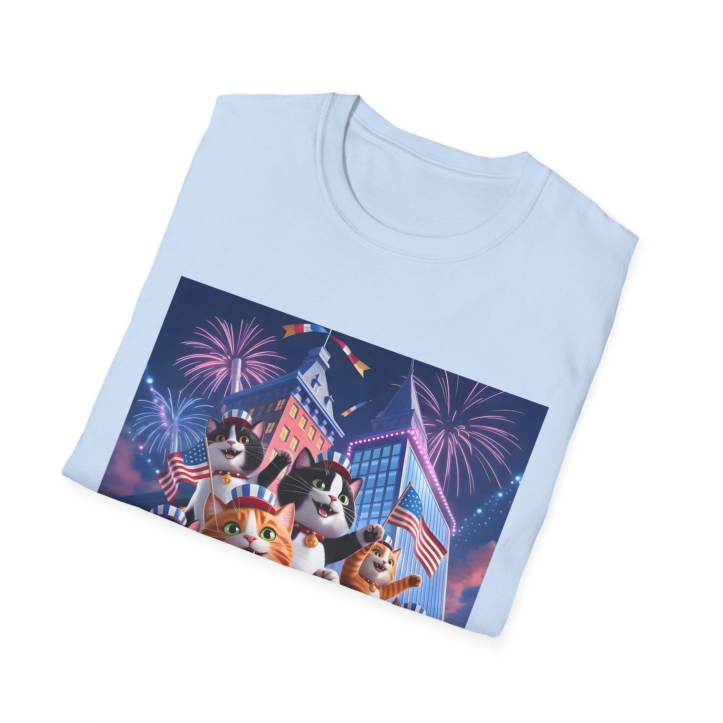 Cats Independence Day Bliss - Vibrant cat art design - Unisex T-Shirt