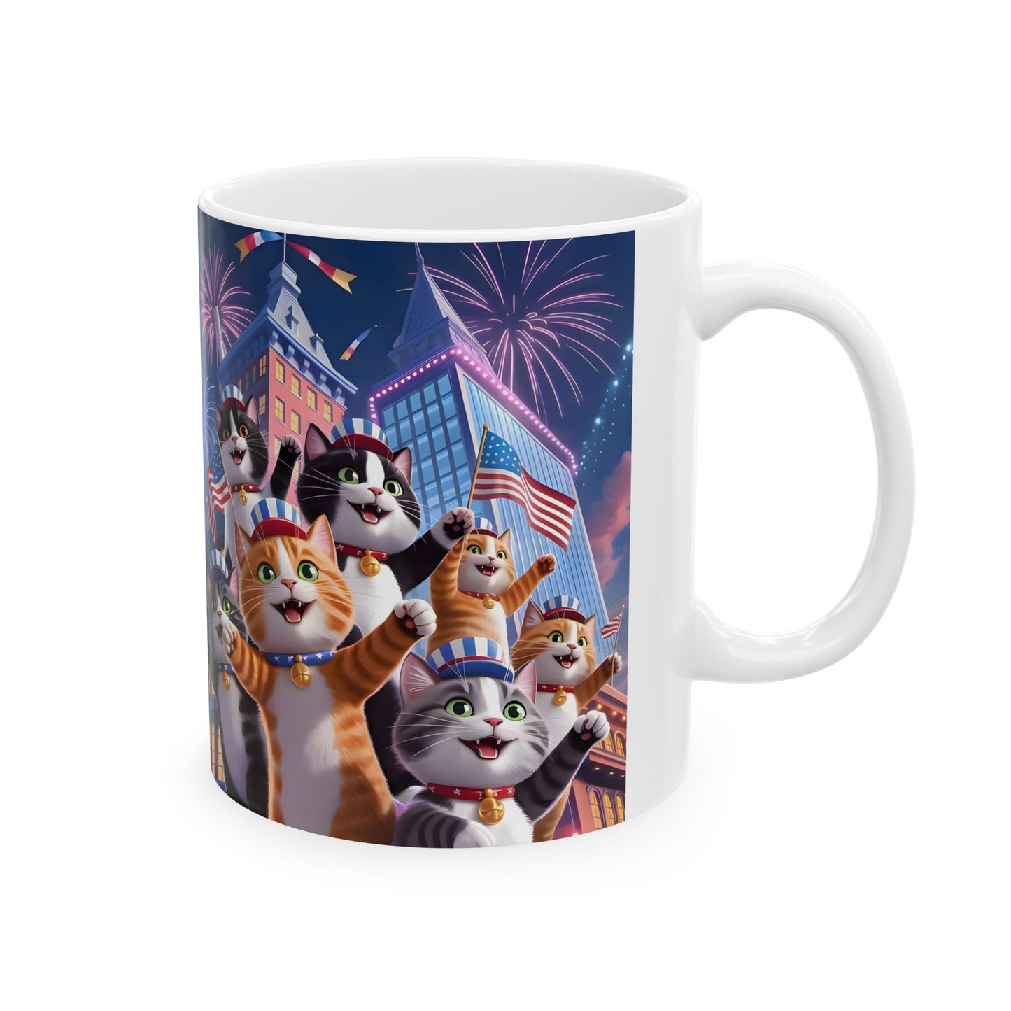 Festive Cat Celebration Mug
