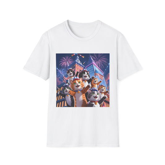 Cats Independence Day Bliss - Vibrant cat art design - Unisex T-Shirt