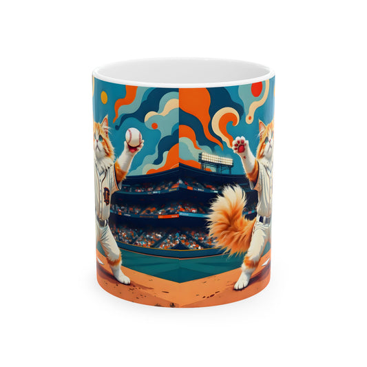 Cats Victory Baseball Bliss - Vibrant cat art design - Ceramic mug (11oz, 15oz)