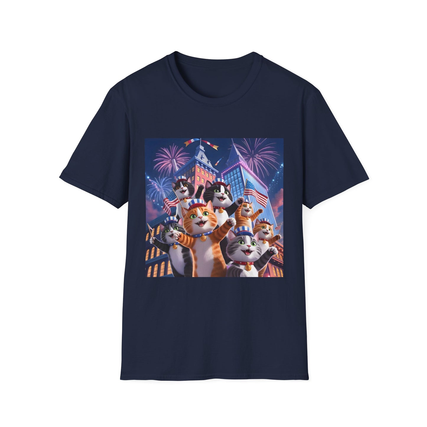 Cats Independence Day Bliss - Vibrant cat art design - Unisex T-Shirt