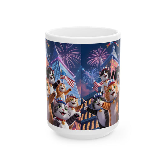 Festive Cat Celebration Mug
