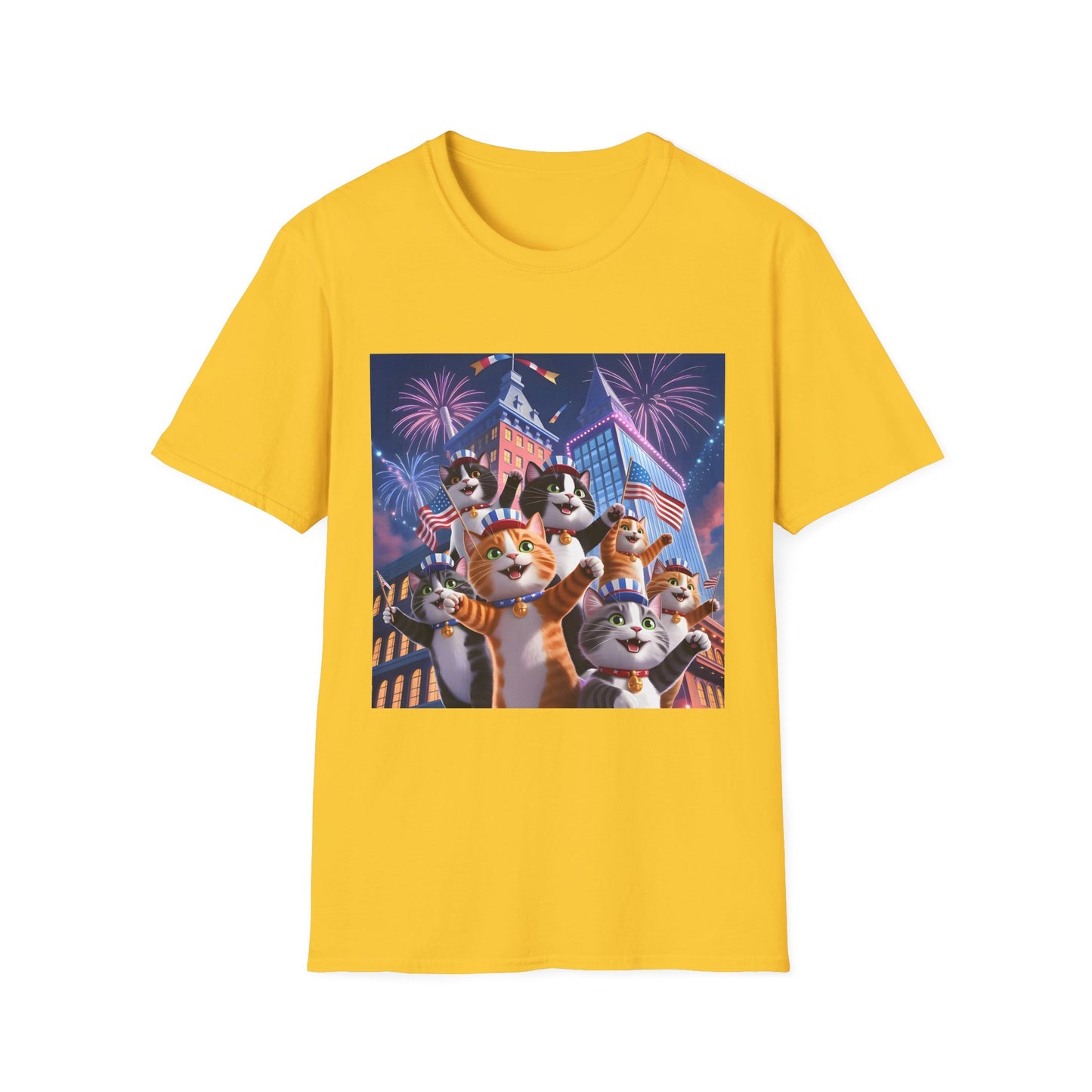 Cats Independence Day Bliss - Vibrant cat art design - Unisex T-Shirt