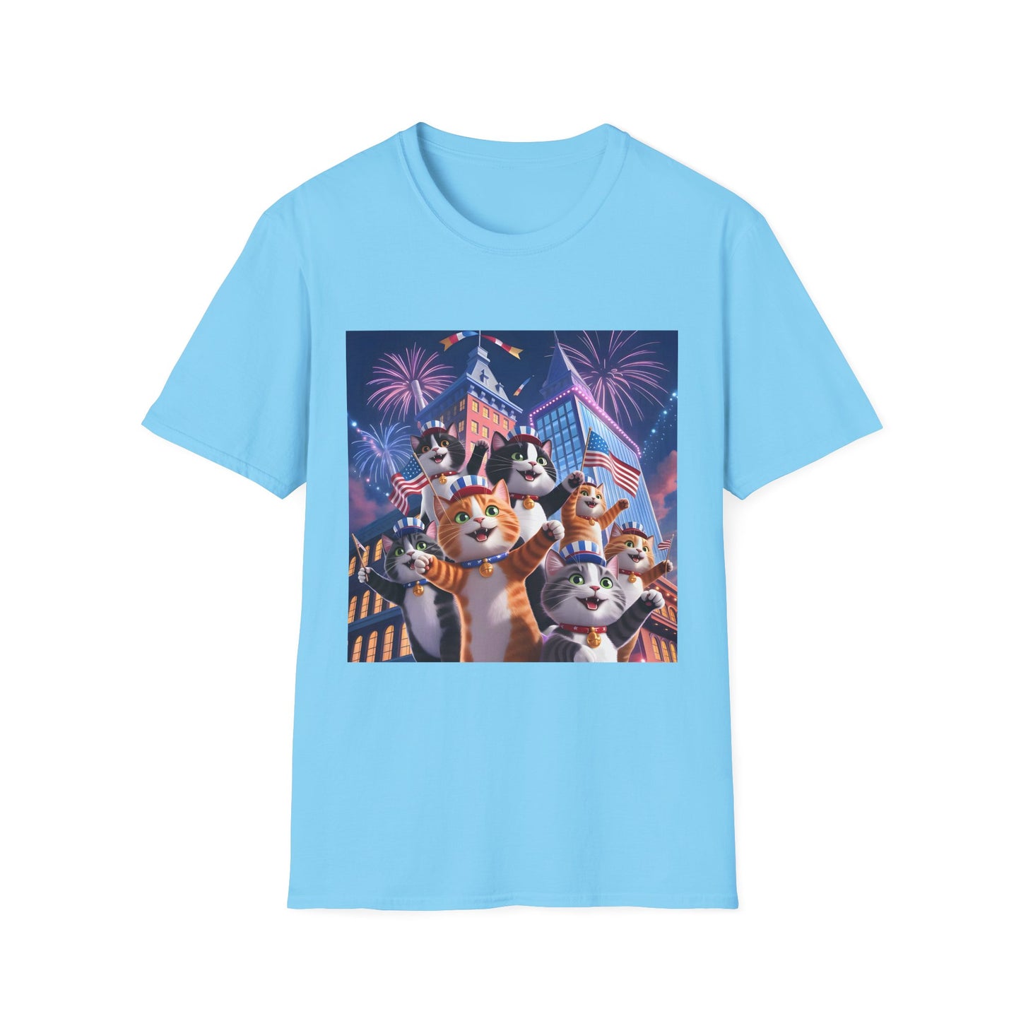 Cats Independence Day Bliss - Vibrant cat art design - Unisex T-Shirt