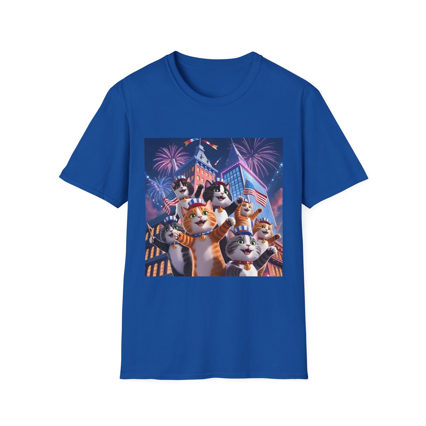 Cats Independence Day Bliss - Vibrant cat art design - Unisex T-Shirt