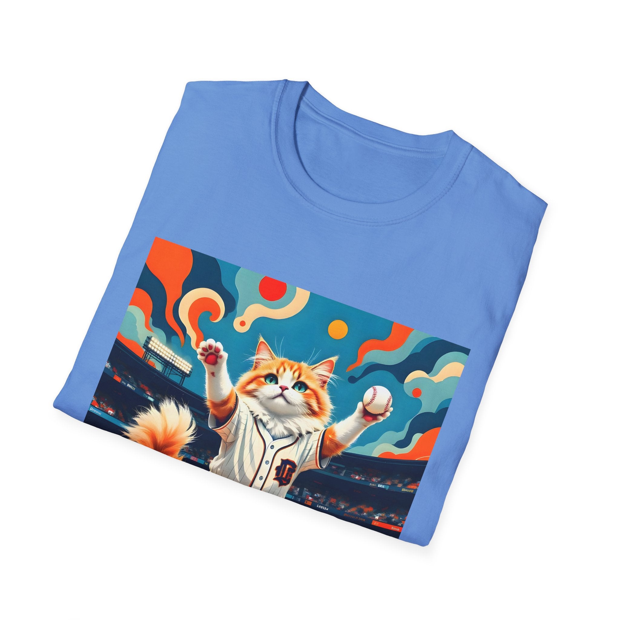 ★AWESOMEUS★ MEOW CAT PIGMENT TSHIRT 2COLOR Cobalt Heather Blue Cat Graphic T-shirt | eBay