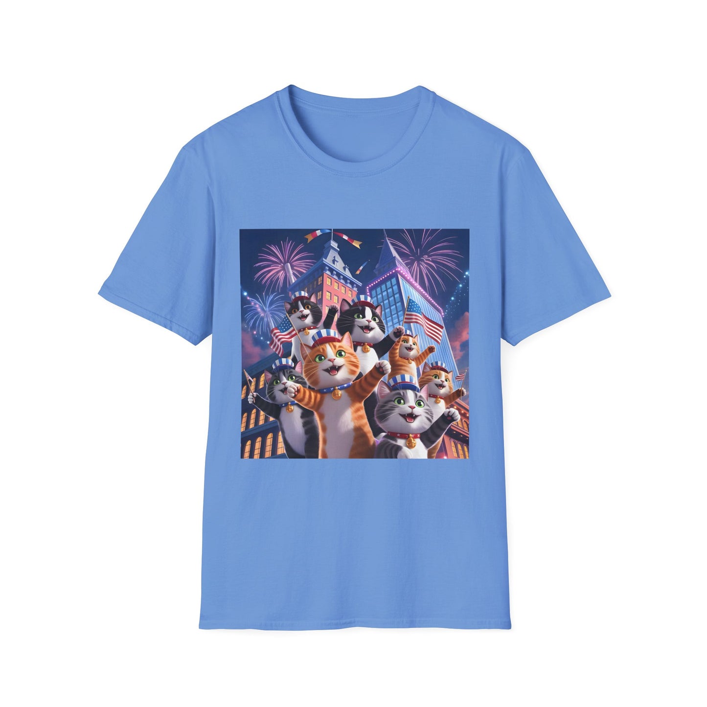 Cats Independence Day Bliss - Vibrant cat art design - Unisex T-Shirt