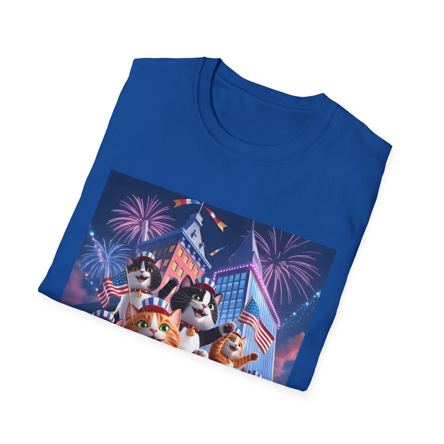 Cats Independence Day Bliss - Vibrant cat art design - Unisex T-Shirt