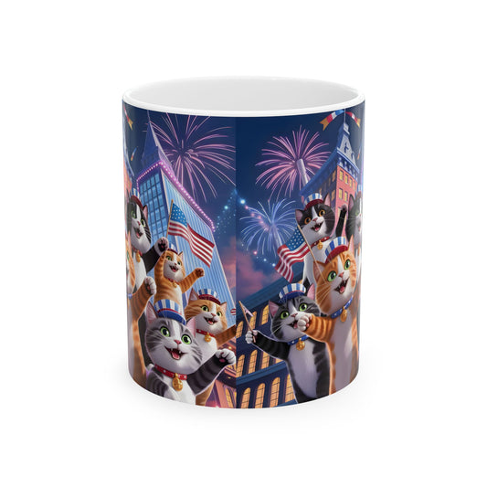 Festive Cat Celebration Mug