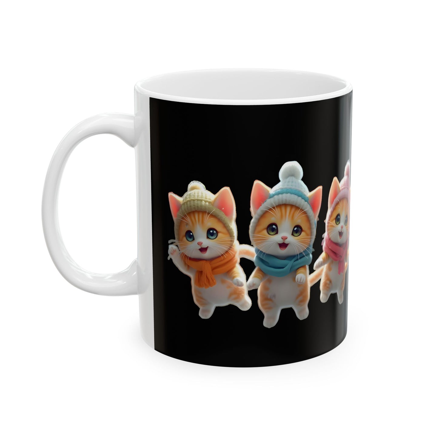 Cat Greeters - Vibrant cat art design - Ceramic Mug (11oz, 15oz)