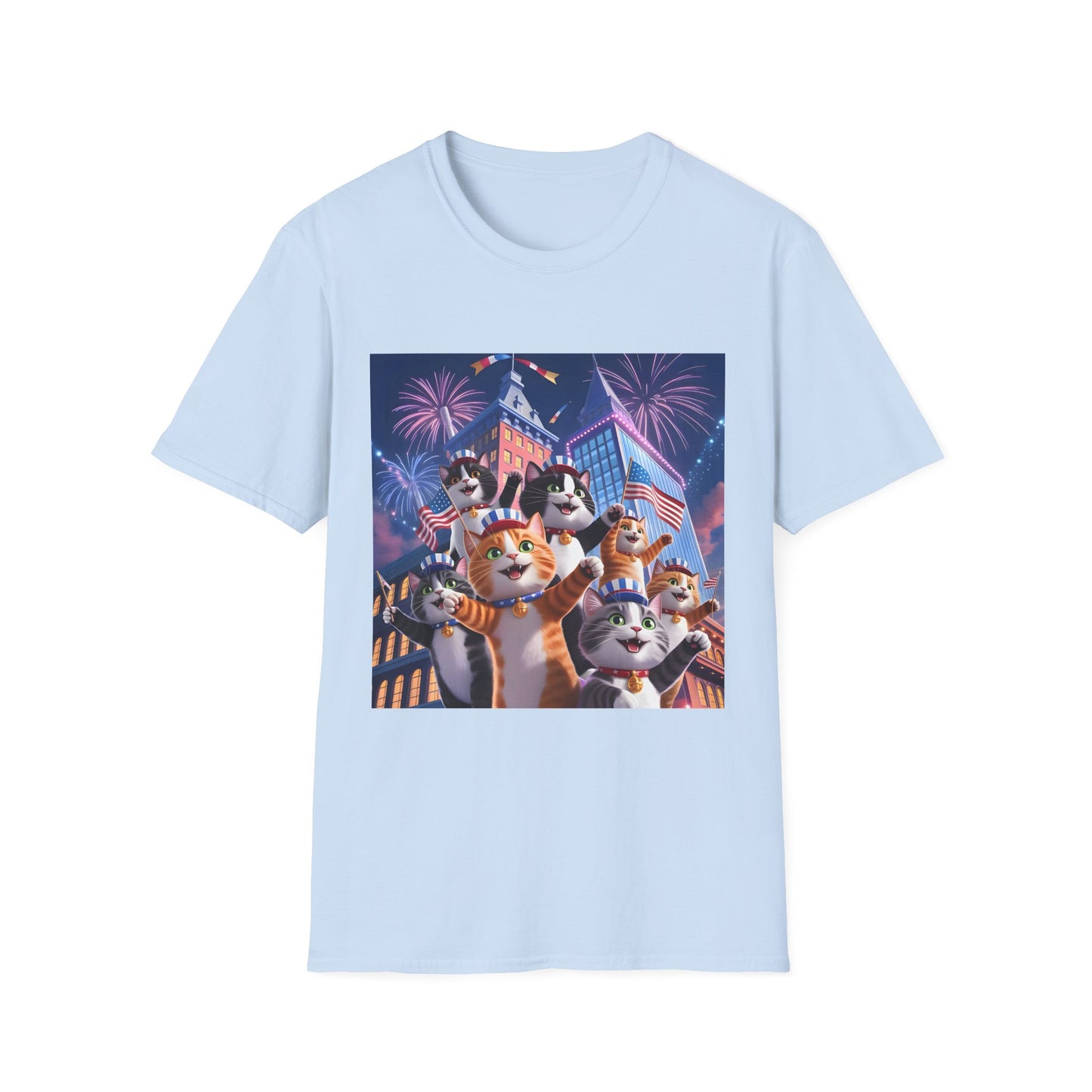 Cats Independence Day Bliss - Vibrant cat art design - Unisex T-Shirt