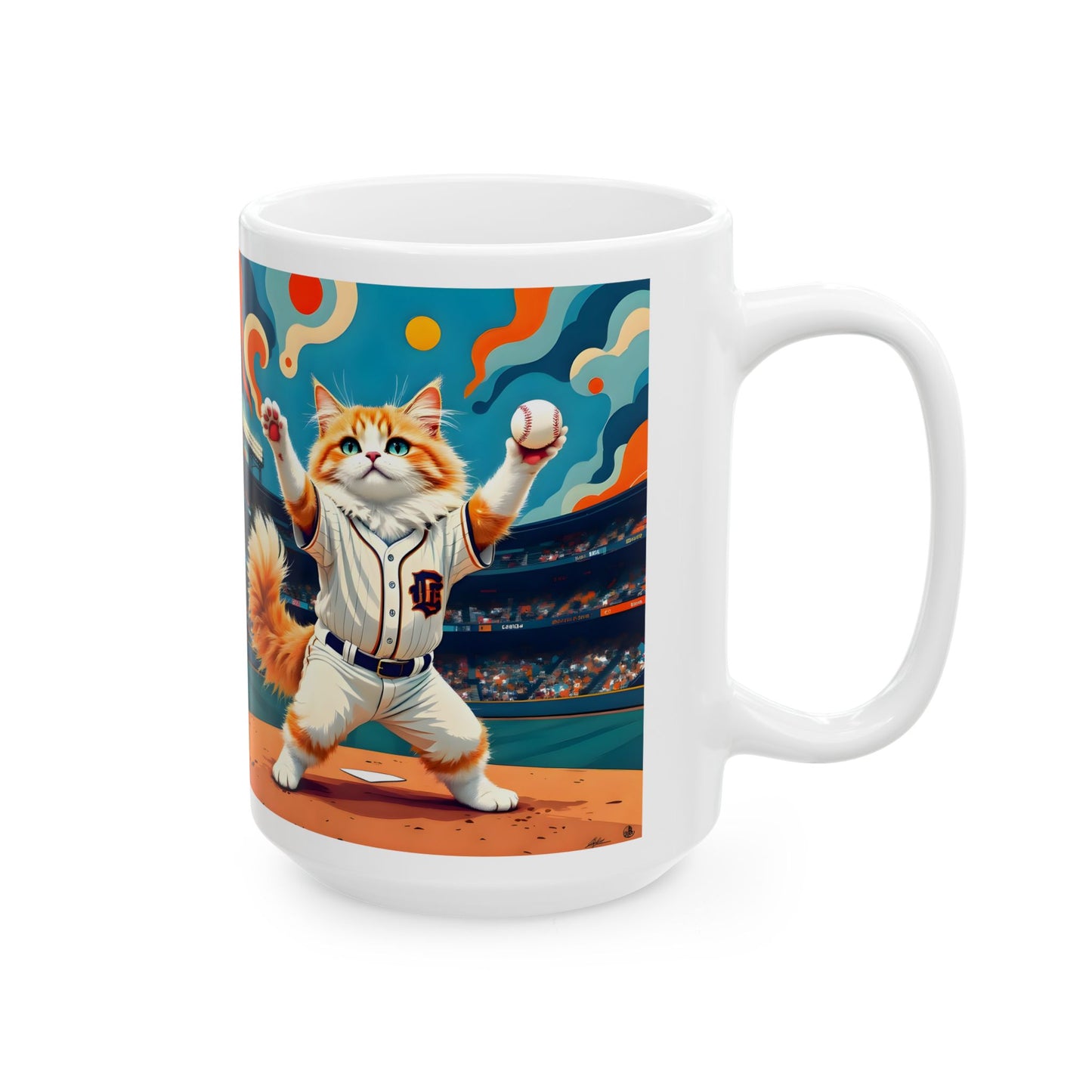 Cats Victory Baseball Bliss - Vibrant cat art design - Ceramic mug (11oz, 15oz)