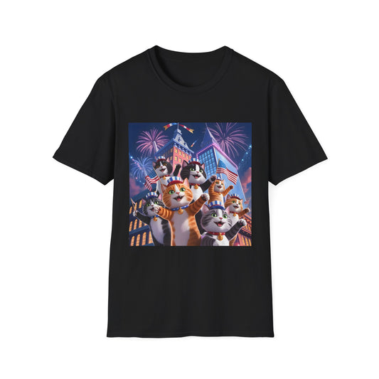 Cats Independence Day Bliss - Vibrant cat art design - Unisex T-Shirt