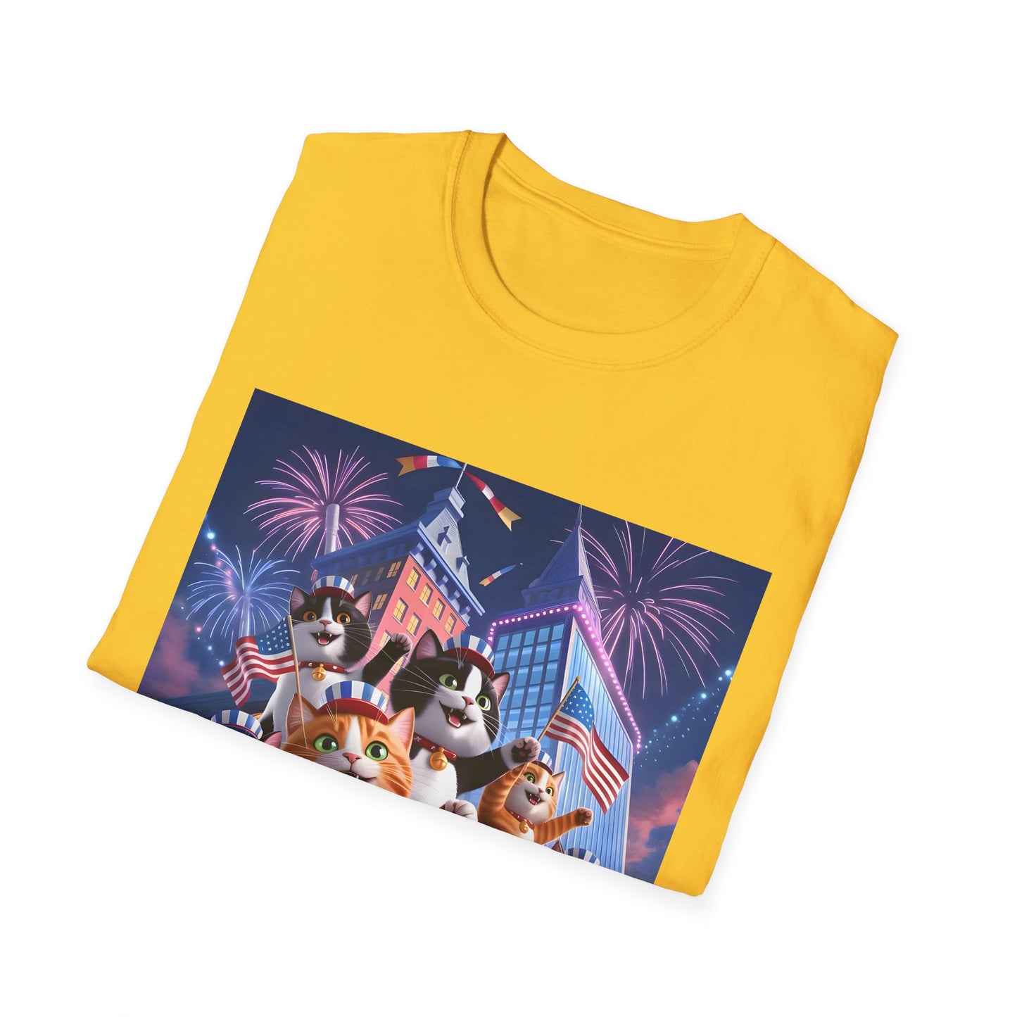 Cats Independence Day Bliss - Vibrant cat art design - Unisex T-Shirt