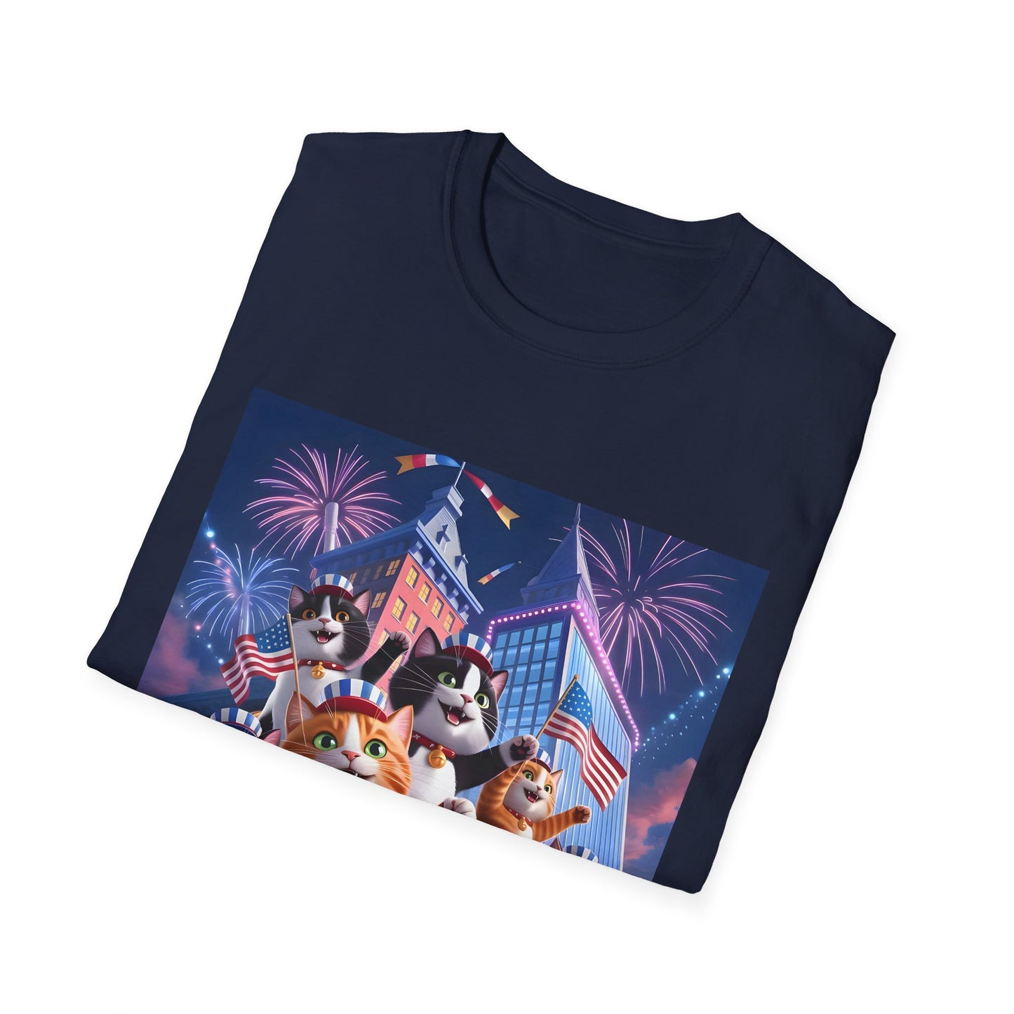 Cats Independence Day Bliss - Vibrant cat art design - Unisex T-Shirt