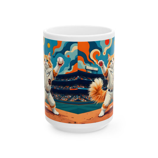 Cats Victory Baseball Bliss - Vibrant cat art design - Ceramic mug (11oz, 15oz)