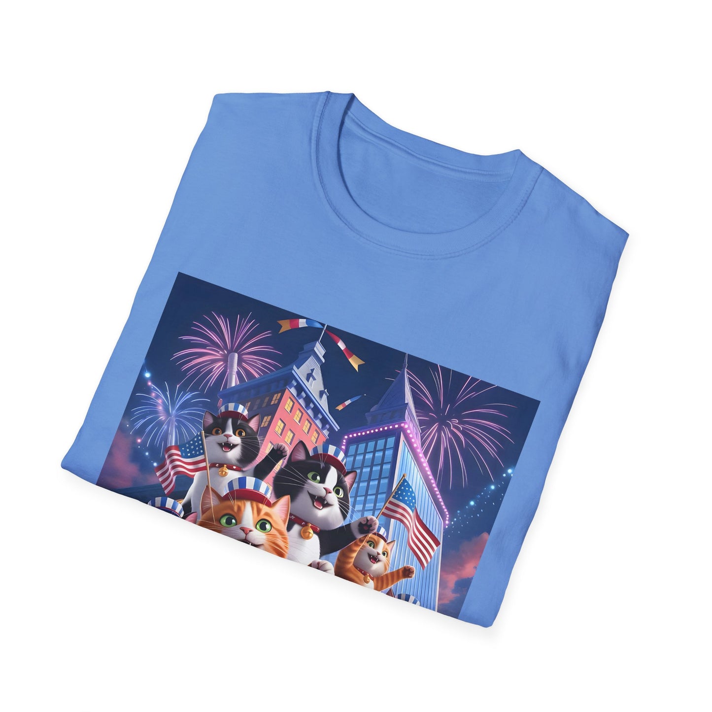 Cats Independence Day Bliss - Vibrant cat art design - Unisex T-Shirt