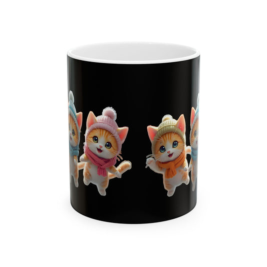 Cat Greeters - Vibrant cat art design - Ceramic Mug (11oz, 15oz)