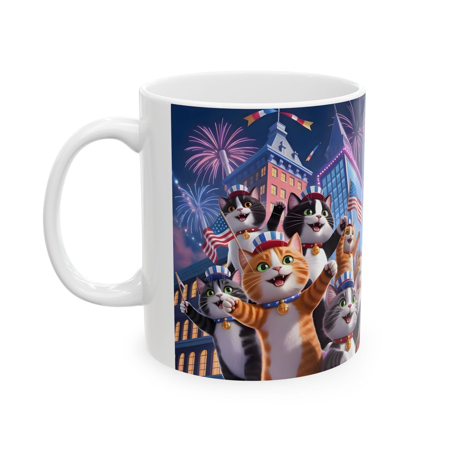 Festive Cat Celebration Mug
